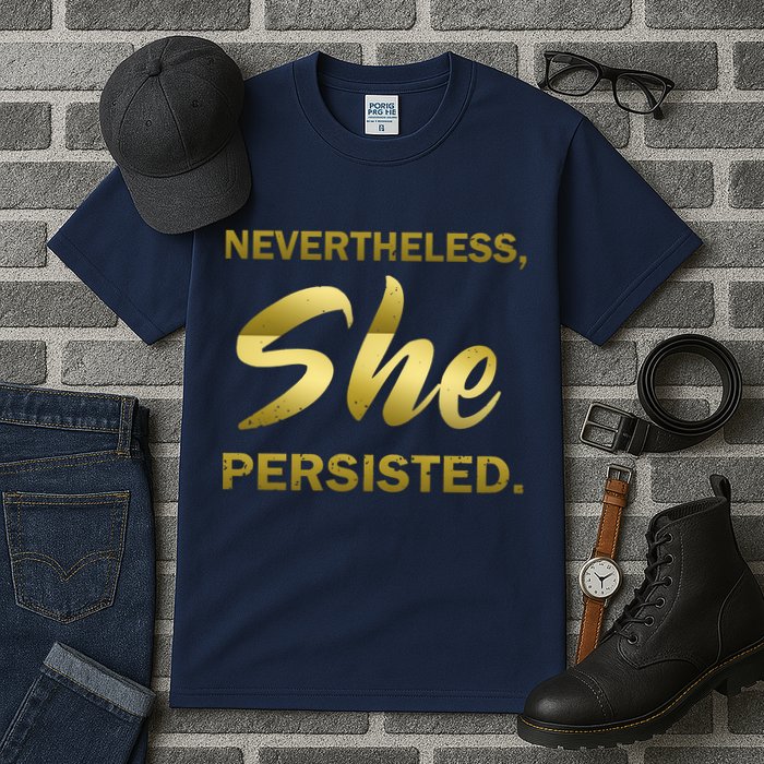 Nevertheless She Persisted Gold Signature Tall T-Shirt