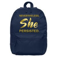 Nevertheless She Persisted Gold Signature 16 in Basic Backpack