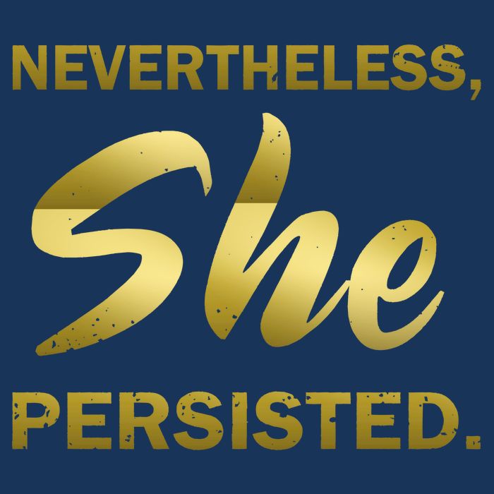 Nevertheless She Persisted Gold Signature 16 in Basic Backpack
