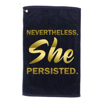 Nevertheless She Persisted Gold Signature Golf Towel