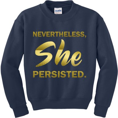Nevertheless She Persisted Gold Signature Kids Sweatshirt