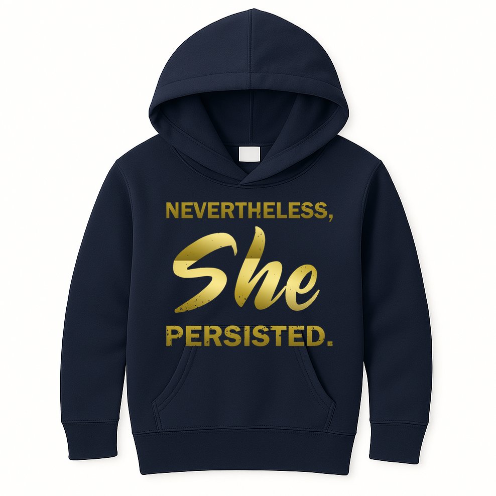 Nevertheless She Persisted Gold Signature Kids Hoodie