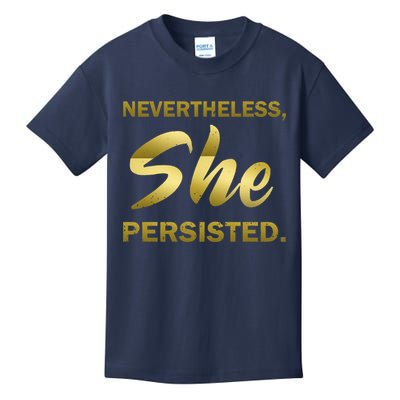 Nevertheless She Persisted Gold Signature Kids T-Shirt