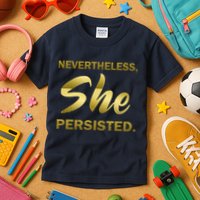 Nevertheless She Persisted Gold Signature Kids T-Shirt
