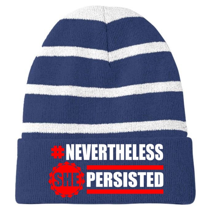 Nevertheless She Persisted NEVERTHELESS Resist Striped Beanie with Solid Band