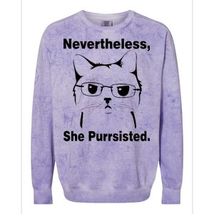 Nevertheless She Purrsisted Cat Persisted Colorblast Crewneck Sweatshirt