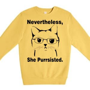 Nevertheless She Purrsisted Cat Persisted Premium Crewneck Sweatshirt