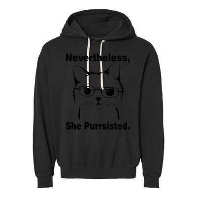 Nevertheless She Purrsisted Cat Persisted Garment-Dyed Fleece Hoodie