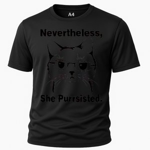 Nevertheless She Purrsisted Cat Persisted Cooling Performance Crew T-Shirt