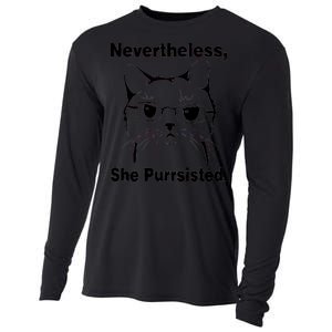 Nevertheless She Purrsisted Cat Persisted Cooling Performance Long Sleeve Crew