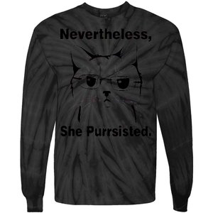 Nevertheless She Purrsisted Cat Persisted Tie-Dye Long Sleeve Shirt