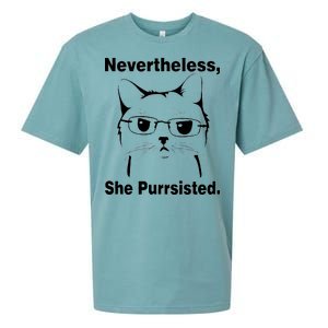 Nevertheless She Purrsisted Cat Persisted Sueded Cloud Jersey T-Shirt