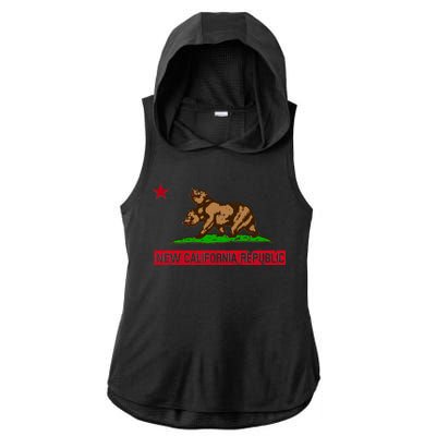 New California Republic Vintage Ladies PosiCharge Tri-Blend Wicking Draft Hoodie Tank