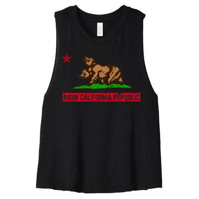 New California Republic Vintage Women's Racerback Cropped Tank