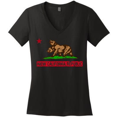 New California Republic Vintage Women's V-Neck T-Shirt