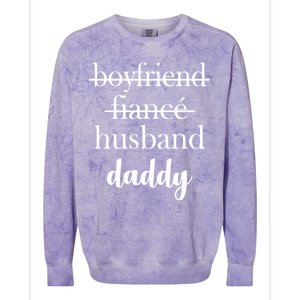 New Dad Boyfriend, Husband Fiance Colorblast Crewneck Sweatshirt