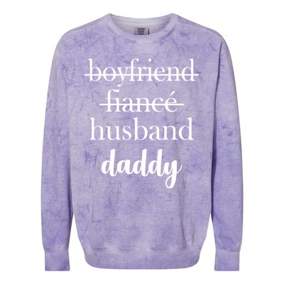 New Dad Boyfriend, Husband Fiance Colorblast Crewneck Sweatshirt