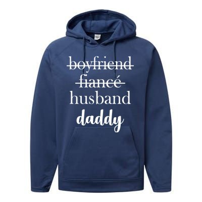 New Dad Boyfriend, Husband Fiance Performance Fleece Hoodie