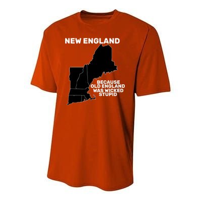 New England Because Old England Was Wicked Stupid Youth Performance Sprint T-Shirt