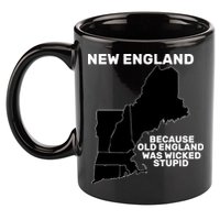 New England Because Old England Was Wicked Stupid 11oz C Handle Ceramic Mug