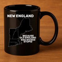 New England Because Old England Was Wicked Stupid 11oz C Handle Ceramic Mug