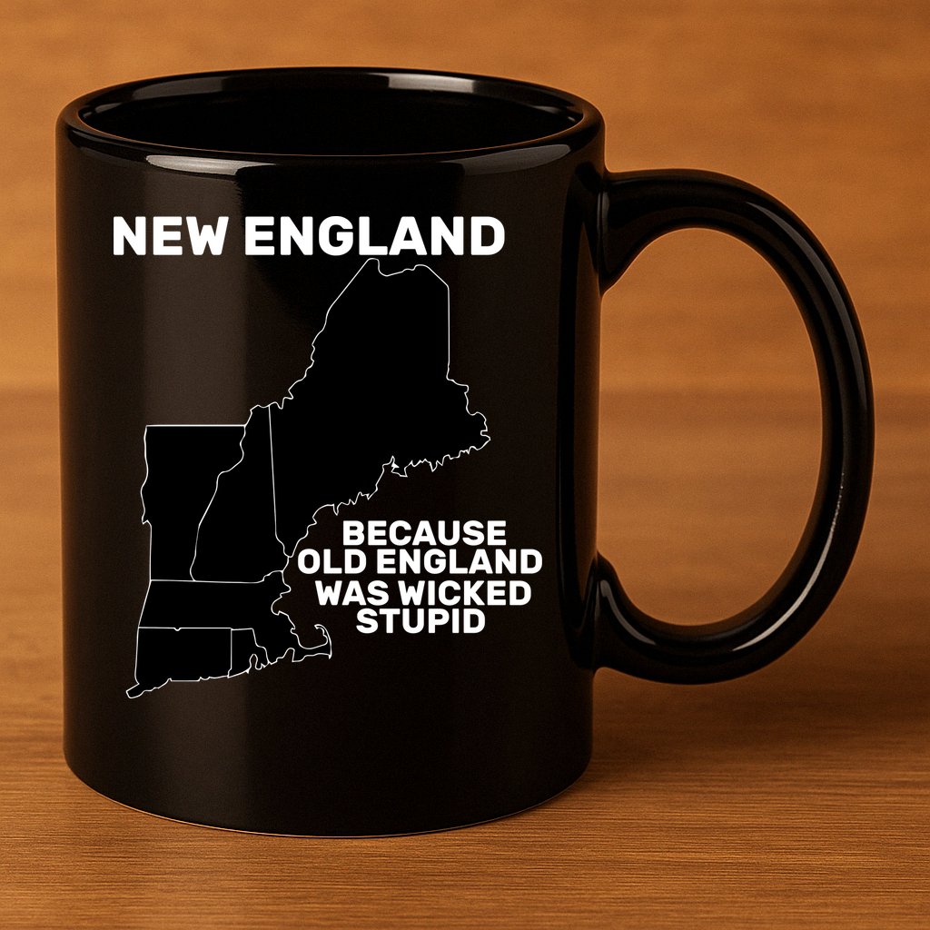 New England Because Old England Was Wicked Stupid 11oz C Handle Ceramic Mug