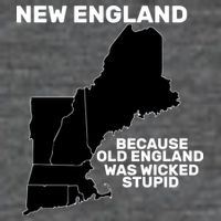 New England Because Old England Was Wicked Stupid Button