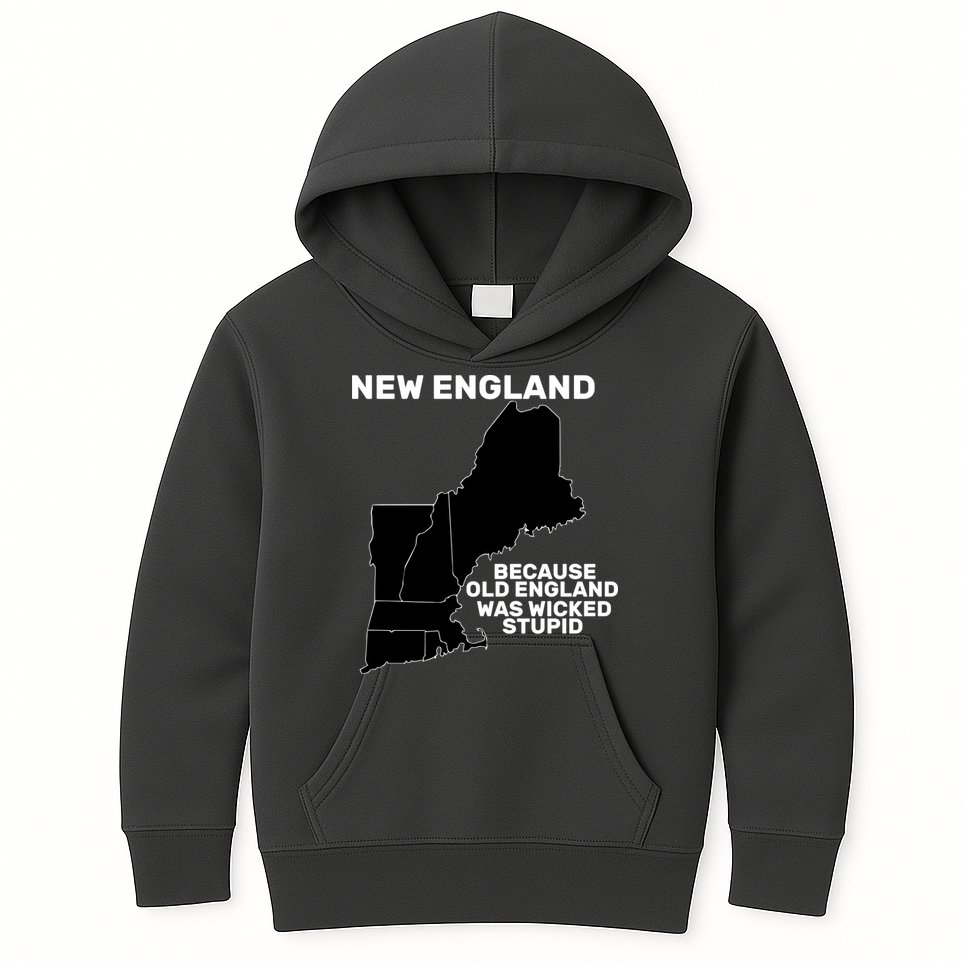 New England Because Old England Was Wicked Stupid Kids Hoodie