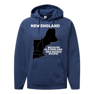 New England Because Old England Was Wicked Stupid Performance Fleece Hoodie