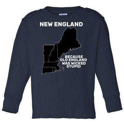 New England Because Old England Was Wicked Stupid Toddler Long Sleeve Shirt