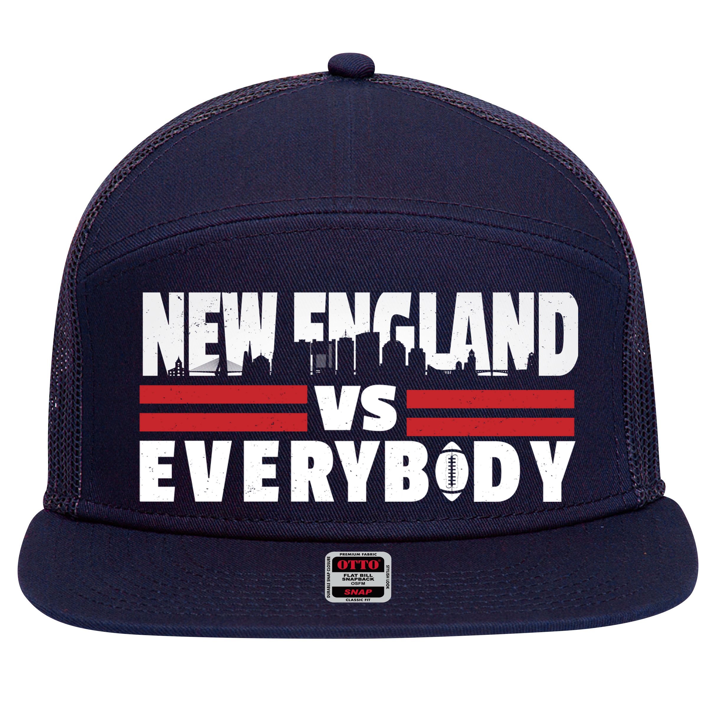 New England Vs Everybody City 7 Panel Mesh Trucker Snapback Hat