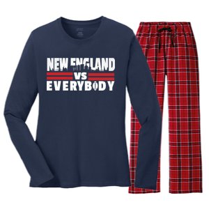 New England Vs Everybody City Women's Long Sleeve Flannel Pajama Set 