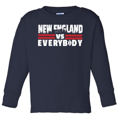 New England Vs Everybody City Toddler Long Sleeve Shirt