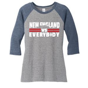 New England Vs Everybody City Women's Tri-Blend 3/4-Sleeve Raglan Shirt