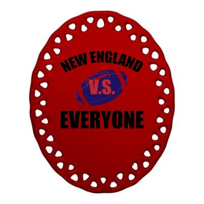 New England Vs Everyone Ceramic Oval Ornament