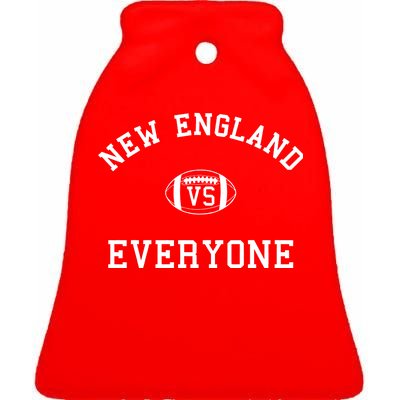 New England Vs Everyone Football Fan Ceramic Bell Ornament