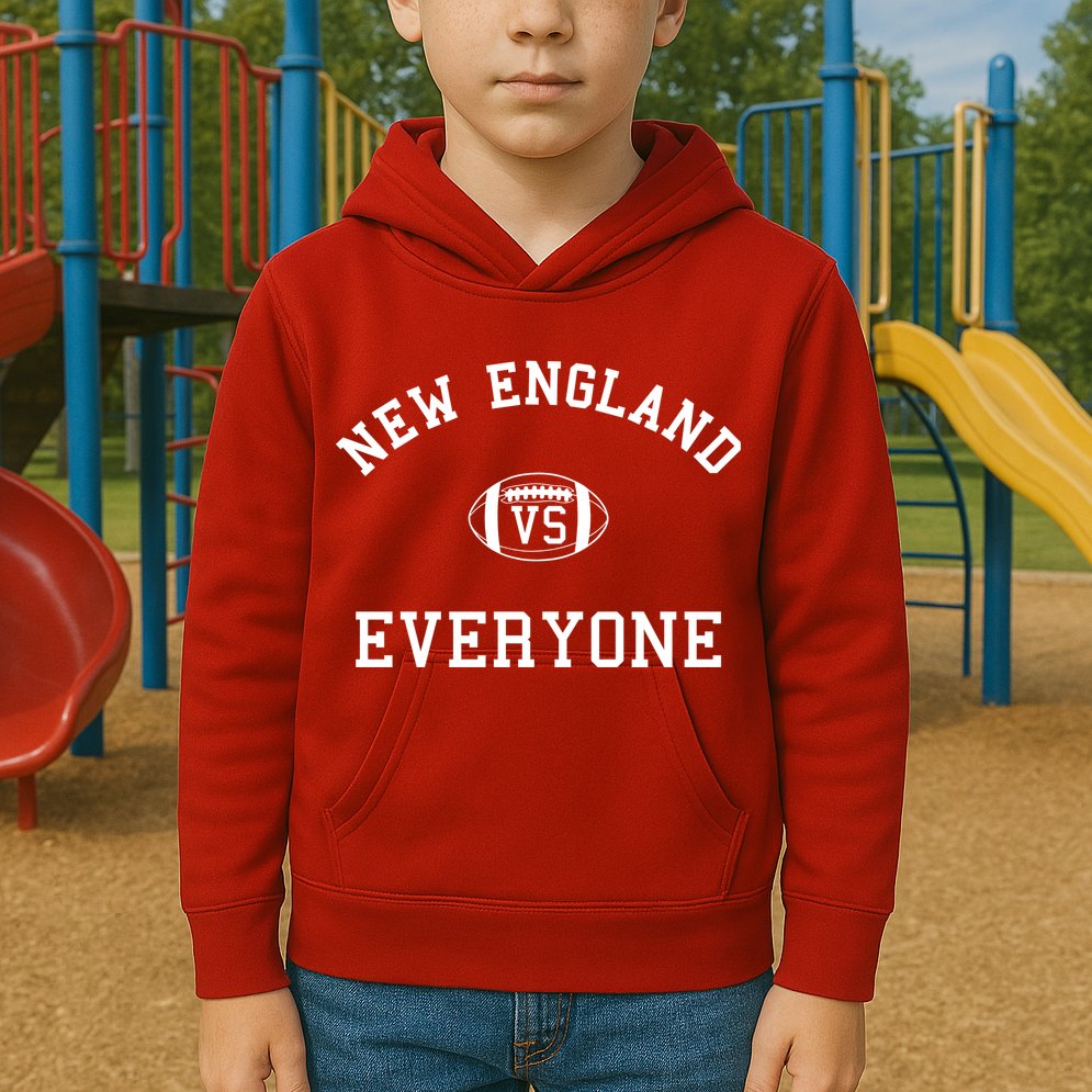 New England Vs Everyone Football Fan Kids Hoodie