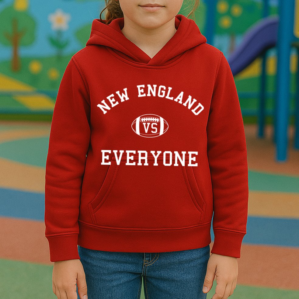 New England Vs Everyone Football Fan Kids Hoodie