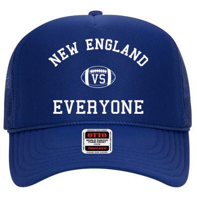 New England Vs Everyone Football Fan High Crown Mesh Back Trucker Hat