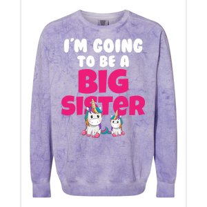 New I'm Going To Be A Big Sister Cute Unicorn Colorblast Crewneck Sweatshirt