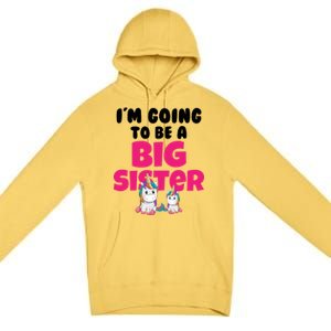 New I'm Going To Be A Big Sister Cute Unicorn Premium Pullover Hoodie