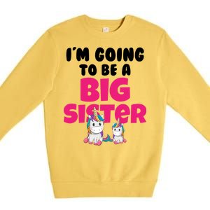 New I'm Going To Be A Big Sister Cute Unicorn Premium Crewneck Sweatshirt