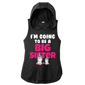 New I'm Going To Be A Big Sister Cute Unicorn Ladies PosiCharge Tri-Blend Wicking Draft Hoodie Tank