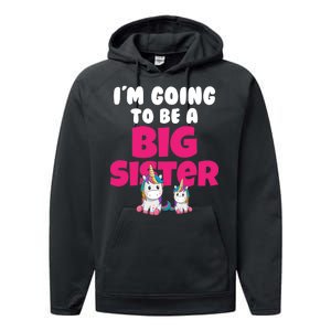 New I'm Going To Be A Big Sister Cute Unicorn Performance Fleece Hoodie