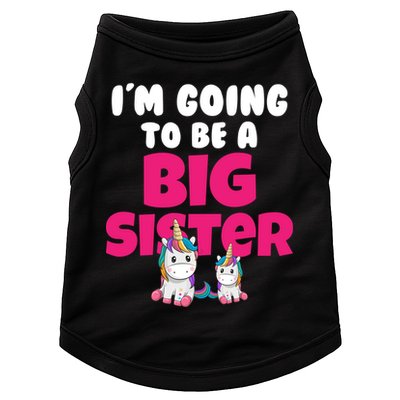 New I'm Going To Be A Big Sister Cute Unicorn Doggie Tank