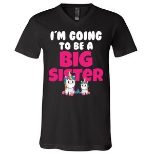 New I'm Going To Be A Big Sister Cute Unicorn V-Neck T-Shirt