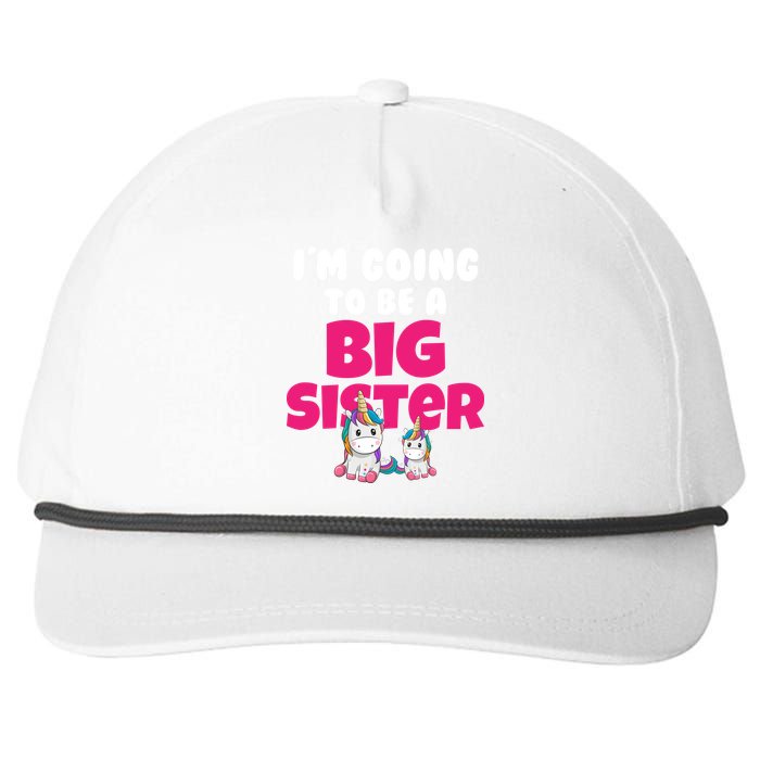 New I'm Going To Be A Big Sister Cute Unicorn Snapback Five-Panel Rope Hat