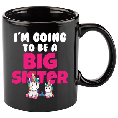 New I'm Going To Be A Big Sister Cute Unicorn 11oz C Handle Ceramic Mug