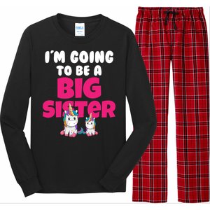 New I'm Going To Be A Big Sister Cute Unicorn Long Sleeve Pajama Set