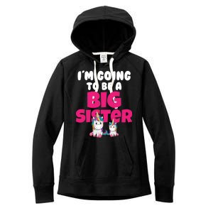 New I'm Going To Be A Big Sister Cute Unicorn Women's Fleece Hoodie